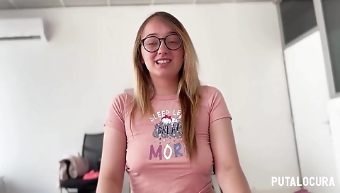 Sexy young blonde fucked by black cock