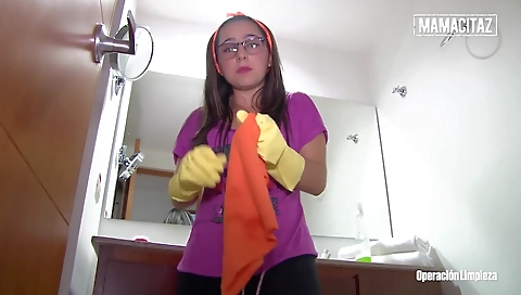 My friend's step mom, i' bicycle