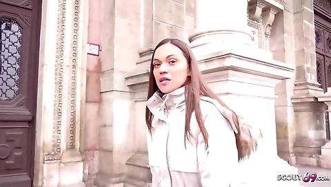 Cute girl gets creampie for hard wasntes